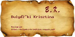 Bulyáki Krisztina névjegykártya