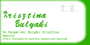 krisztina bulyaki business card