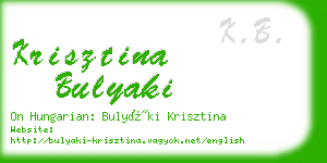 krisztina bulyaki business card